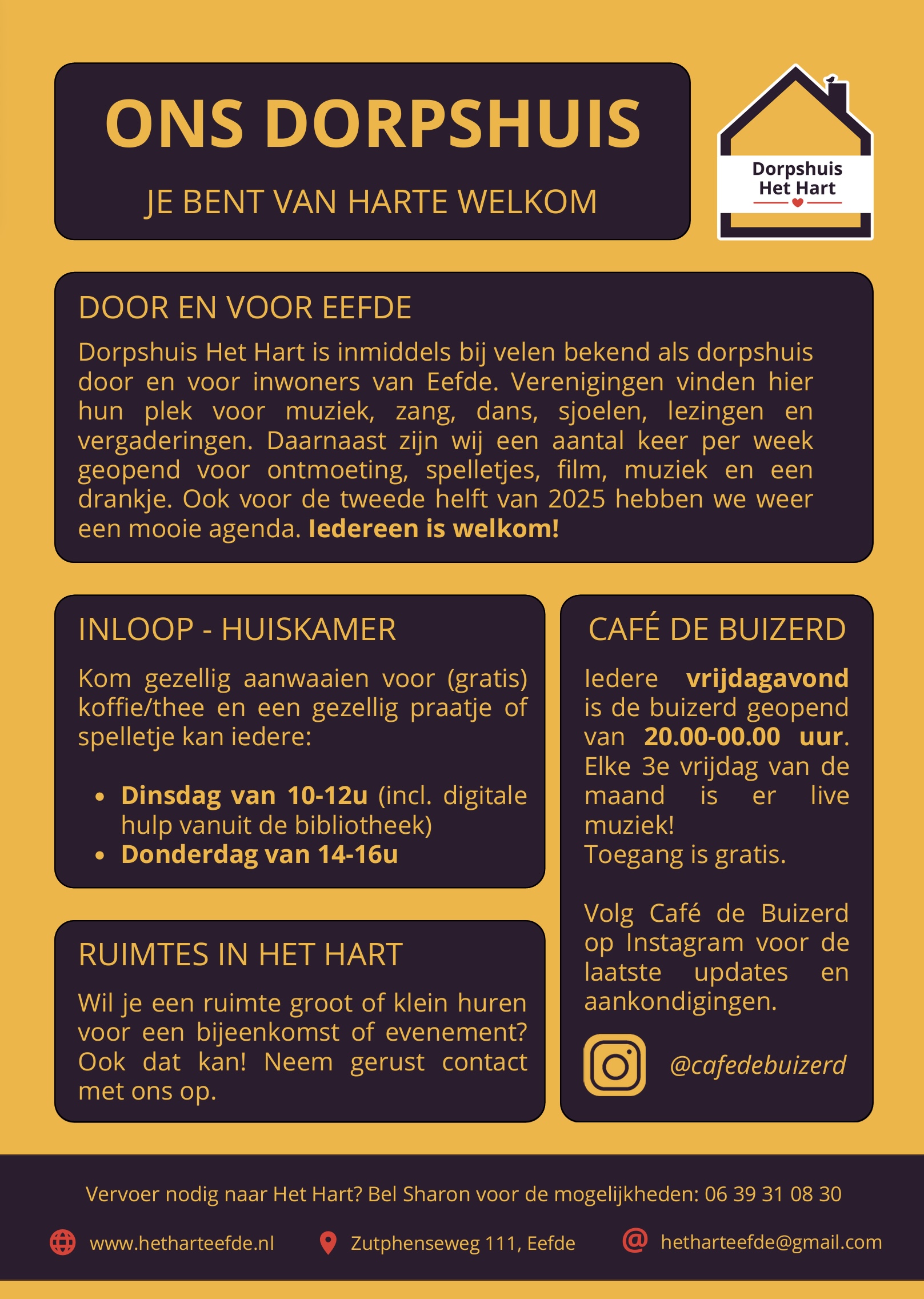 Dorpshuis Het Hart Activiteiten Najaar 2025