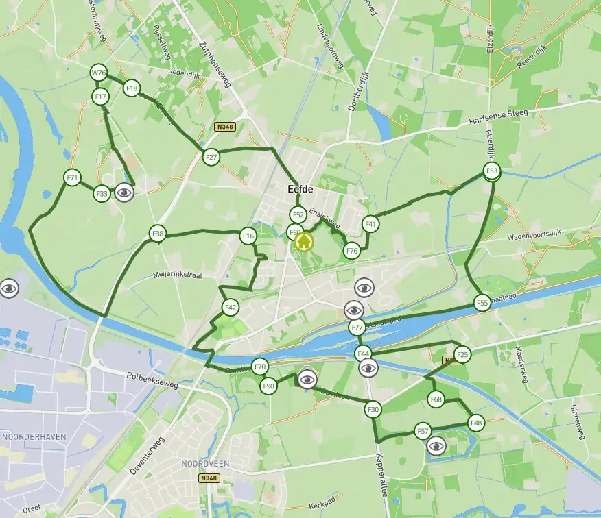 Knapzakroute Eefde - Wandelroute 17 km